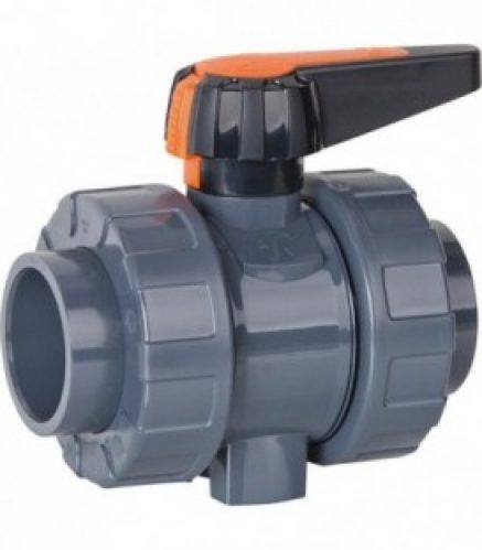 raccord à coller PVC U vanne á boisseau 50mm manchon à coller des 2 côtés