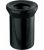 Raccord de WC noir, avec joint d 110/110mm, droit