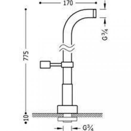 Raccord d’eau au sol pour baignoire Max-Tres