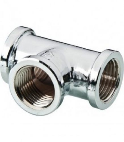 Raccord en Te 3/8&Prime; fem x fem x fem laiton chromé