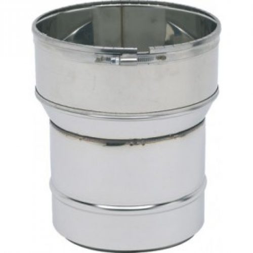 Raccord inox avec bagues à griffes pour poêle et tubage flexible