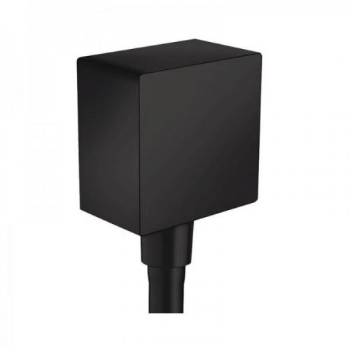 Raccord mural synthétique Hansgrohe Fixfit Square avec clapet anti-retour Noir mat