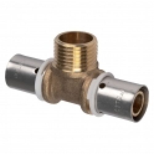 Raccord PER en T à sertir – M 1/2″ – Ø 16 mm – PB tub