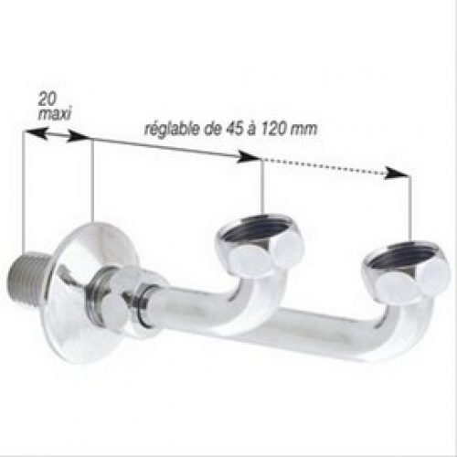 Raccord télescopique chromé  M1/2 écrou 1/2