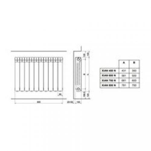 Radiateur 3 Éléments Xian 450 FERROLI