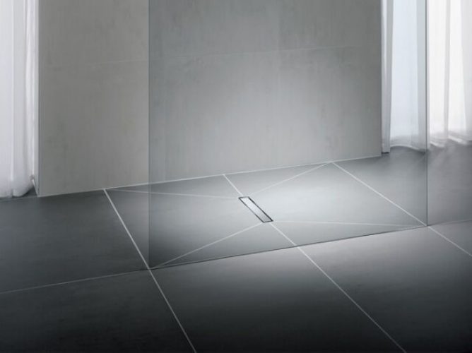 Receveur de Douche 180×90 Kermi LINE 1800x900x50mm Rectangulaire Gouttière en planches centrée