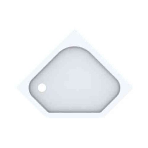 Receveur de Douche 90×90 d&rsquo;Angle Geberit Renova Pentagonal Trou de vidage Blanc Brillant