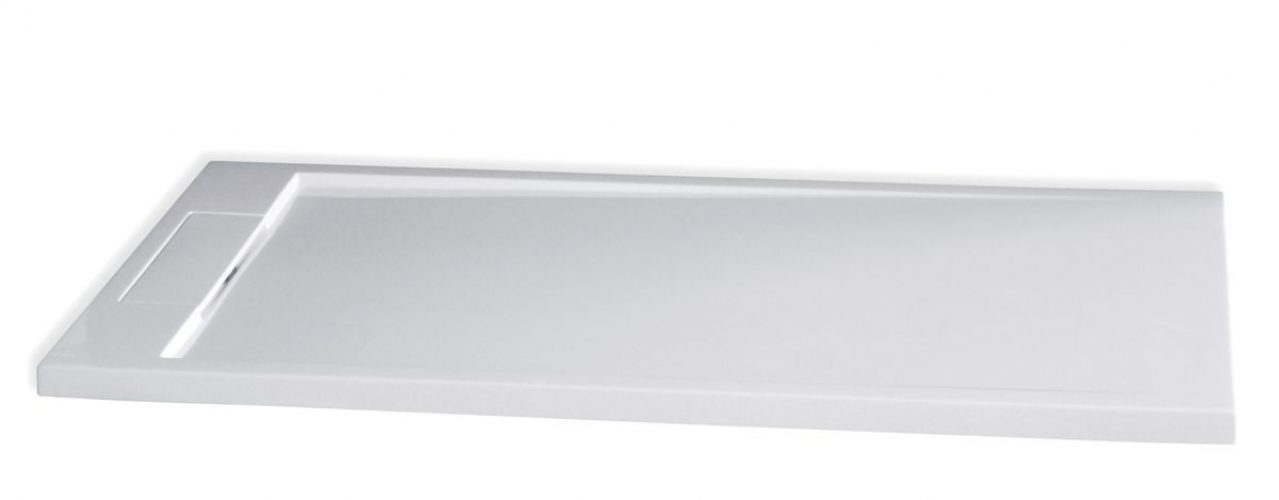 Receveur de douche en pierre solide (solid stone) M2480CW blanc brillant  140x80x3,5cm