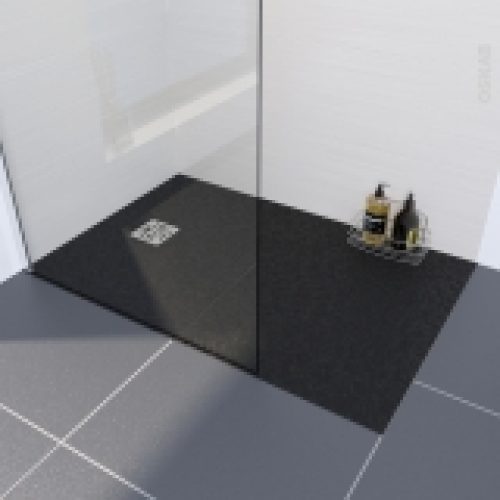Receveur De Douche Extra Plat Bali Resine Rectangulaire 120X90 Cm Noir