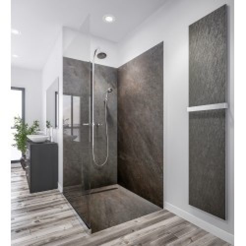 Receveur en pierre naturelle – gris – ép. 4cm – 100 x 100 cm – U-TILE