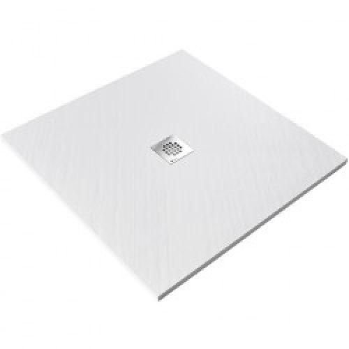 Receveur en solid surface -ép. 3cm – 90 x 90 cm – blanc – imitation pierre – U-TILE