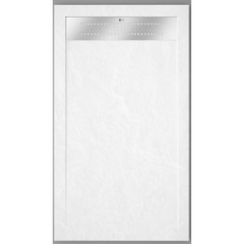 Receveur ép. 3.5 cm – 140 x 80 cm – blanc – aspect ardoise – LOMBARDI
