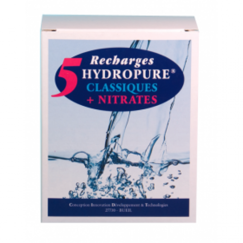 Recharges classiques et nitrates pour cartouche ronde ou ovale 125ml lot de 5 HYDROPURE