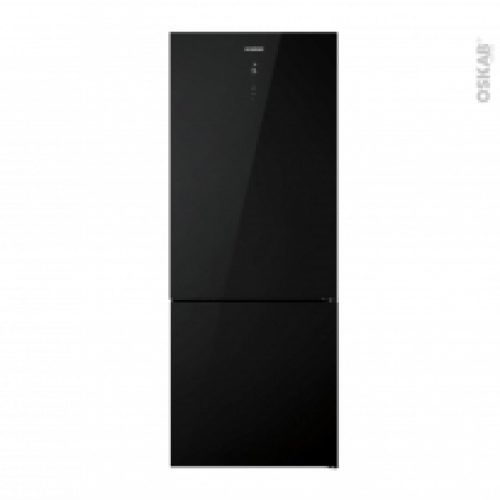 Refrigerateur Combine 432L Pose Libre 185Cm Verre Noir Rosieres Rmgn7184N
