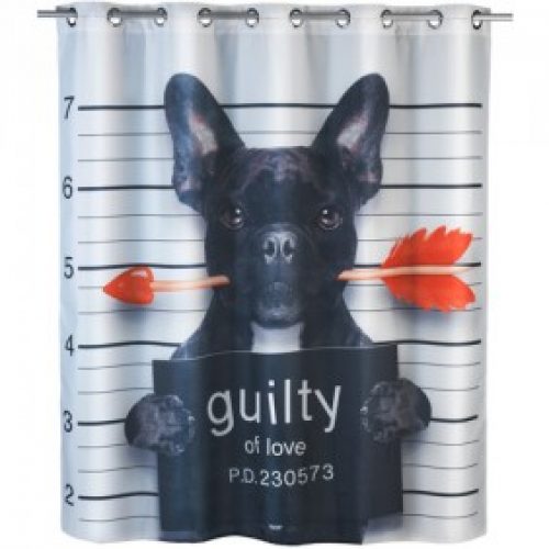 Rideau de douche anti-moisissure – Guilty Dog – 180 x 200 cm