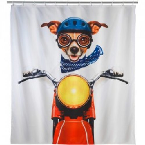 Rideau de douche – Chien biker – 180 x 200 cm