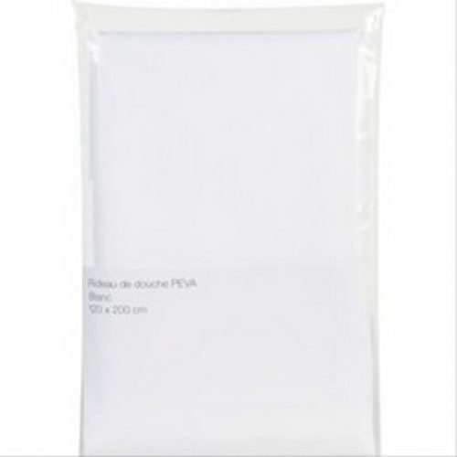 Rideau de douche PVC Blanc 180×200 12 œillets