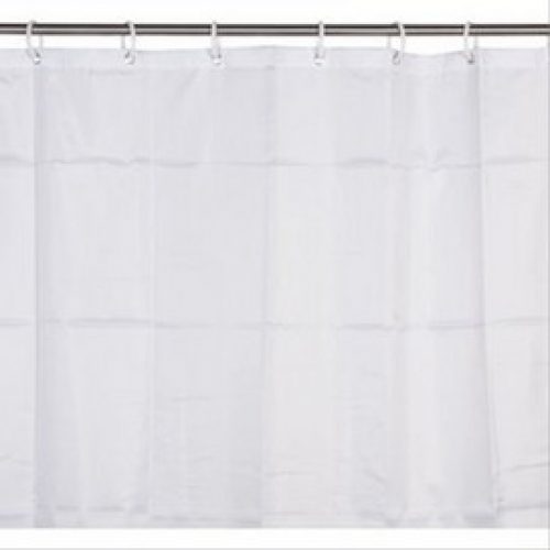 Rideau de douche textile uni blanc 120×200