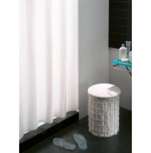 RIDEAU DOUCHE POUR SALLE DE BAIN 240×200 EN POLYESTER PIC NIC BLANC