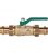 Robinet a bille UNIWATER, avec 2 raccords a vis Viega Profipress levier acier vert, DN25x28x28mm