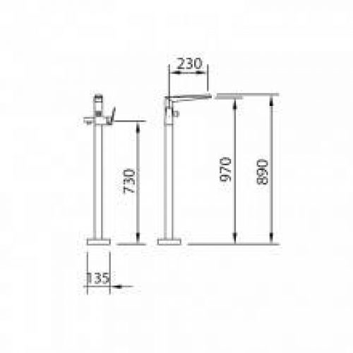 Robinet avec fixation au sol ventu