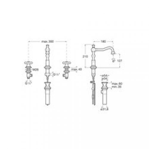 Robinet avec mélangeur manuel de rebord Carmen…