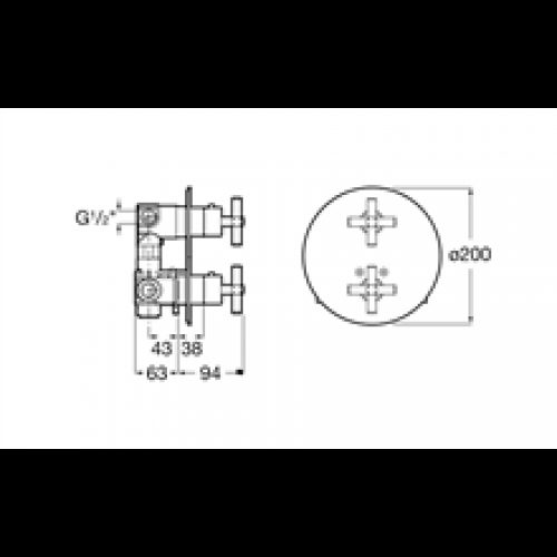 Robinet baignoire-douche thermostatique Loft Roca