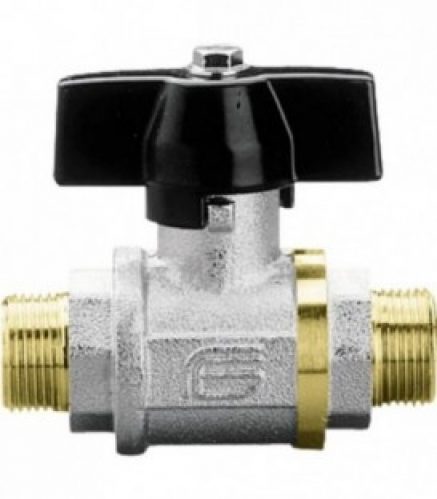 Robinet à bille en laiton filetage male/male 1/2&Prime; avec poignée papillon aluminium