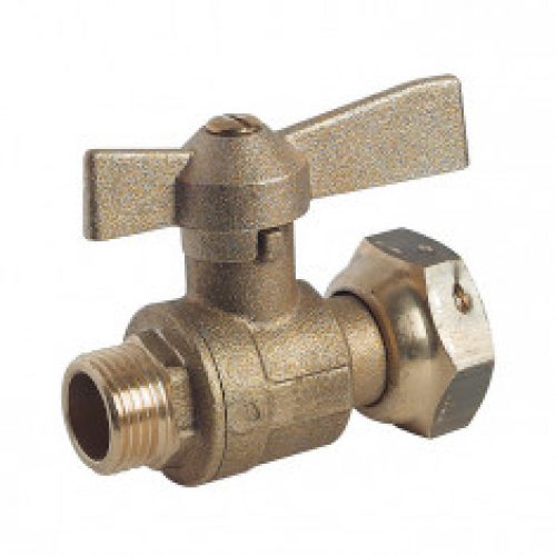 Robinet compteur droit 65mm Mâle 3/4&Prime; (20/27) – Ecrou prisonnier 3/4 » (20/27)