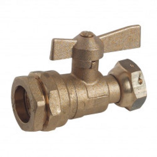 Robinet compteur droit PE Ø25 – Ecrou Prisonnier (26/34) 1&Prime;