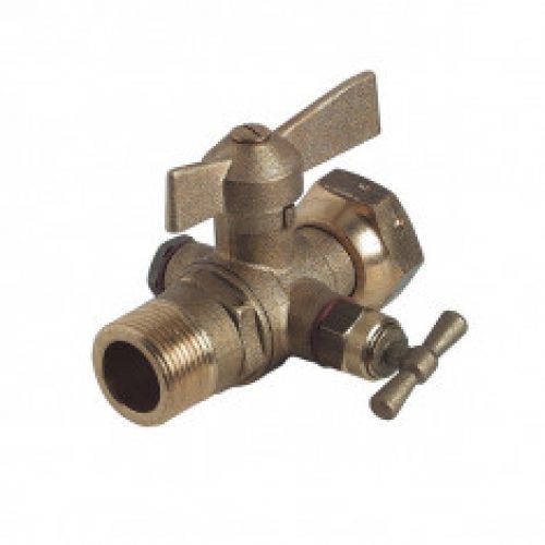 Robinet compteur droit à purge Mâle 1/2&Prime; (15×21) – Ecrou tournant 3/4&Prime; (20×27)