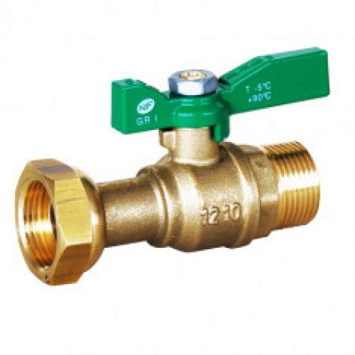 Robinet compteur NF droit Mâle 1/2&Prime; (15×21) – Ecrou tournant 3/4&Prime; (20×27) SFERACO