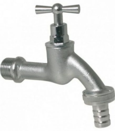 Robinet d&rsquo;arrosage 1/2&Prime; avec embout olive mat chrome