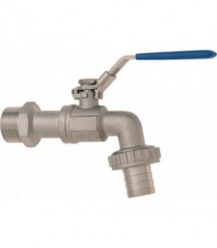 Robinet d&rsquo;arrosage inox 1/2&Prime; passage réduit – avec douille levier bleu