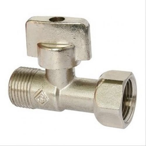 Robinet d’arrêt MF 3/8,  1/4 de tour droit, nickelé mat