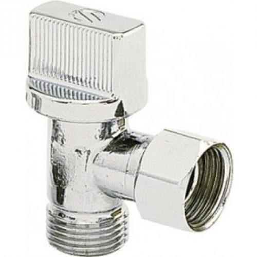 Robinet d’arrêt équerre –  1/4 de tour chromé – 12/17