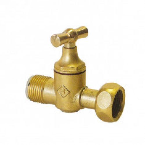 Robinet d&rsquo;arrêt WC droit brut à joint torique M 3/8&Prime; (12/17) – écrou tournant 3/8&Prime; (12/17)