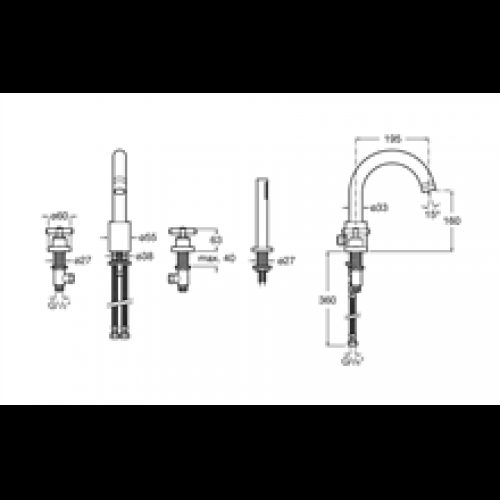 Robinet de baignoire-douche avec mélangeur…