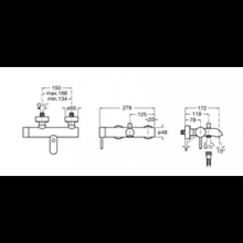 Robinet de baignoire-douche extérieur Lanta Roca