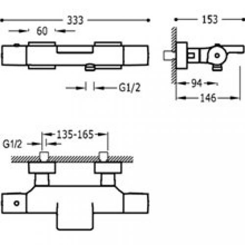 Robinet de baignoire ou douche thermostatique…