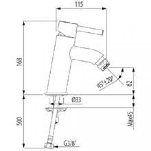 Robinet de bidet Alplus incliné avec poignée