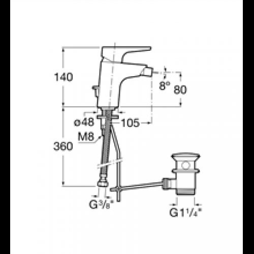Robinet de bidet Atlas Roca