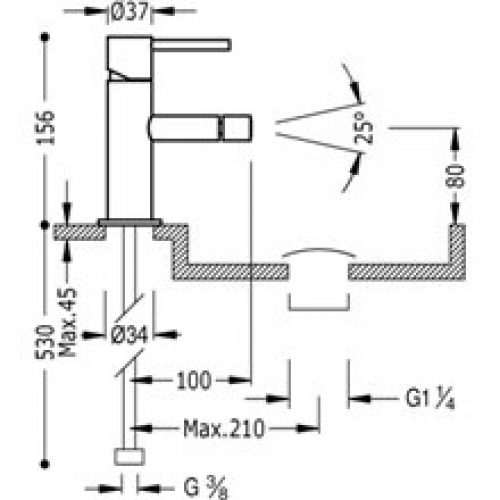 Robinet de bidet avec bonde TRES STUDY