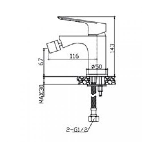 Robinet de bidet Bass de Kassandra