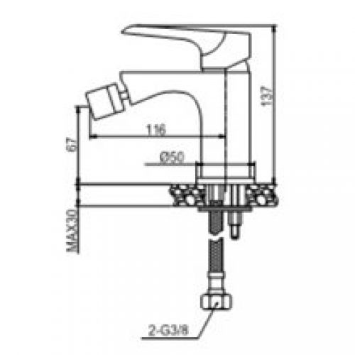 Robinet de bidet blanc Dann de Kassandra
