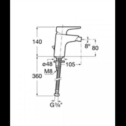 Robinet de bidet chaînette rétractable Atlas Roca