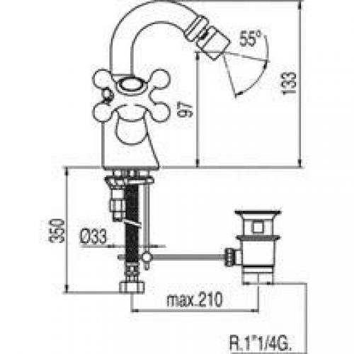 Robinet de bidet Clasic-Tres chrome