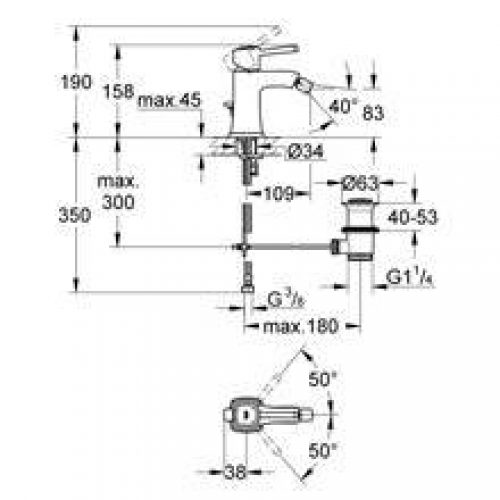 Robinet de bidet Grandera or