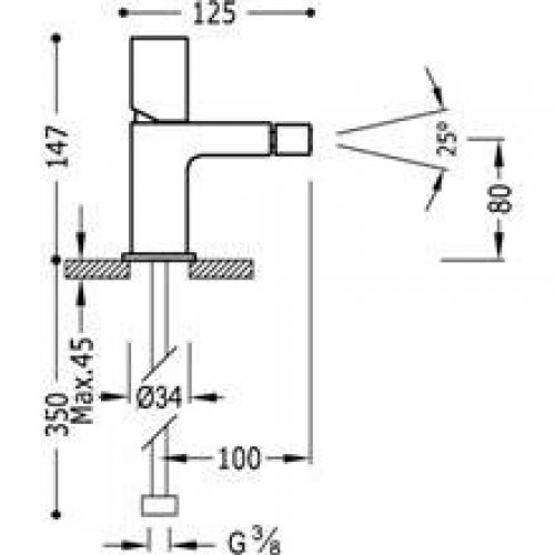 Robinet de bidet Loft-Tres avec poignée en…