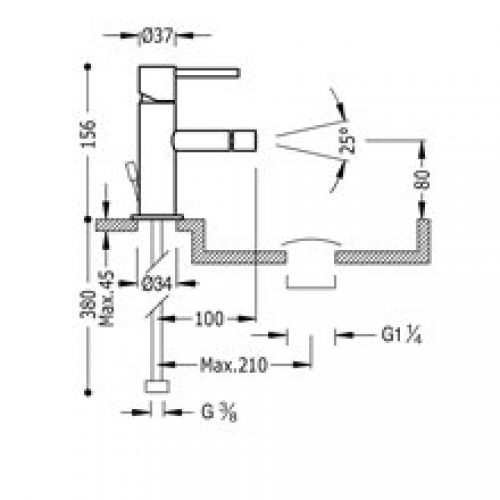 Robinet de bidet Max-TRES cylindrique avec levier